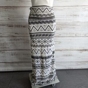 E&K Clothing Aztec Boho Southwestern Print Maxi Skirt Sz One Size